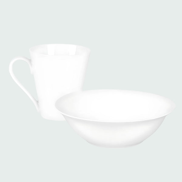 ONYA DINNER SET 16 PIECES 4 MUGS 4 BOWLS 4 DINNER PLATES 4 SIDE PLATES PURE PERFECTION WHITE