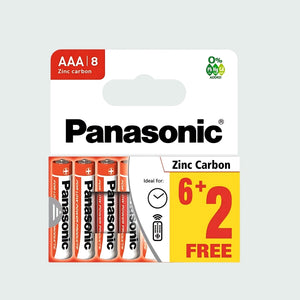 Panasonic Zinc Batteries Aaa 8 in  Pack