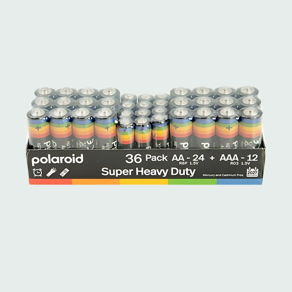 Polaroid Super Heavy Duty Batteries 36 Pack - Mega Pack