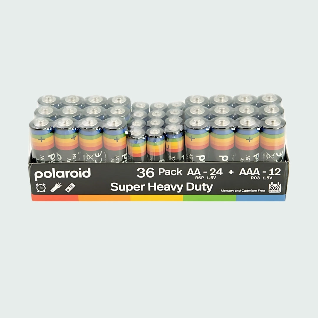 Polaroid Super Heavy Duty Batteries 36 Pack - Mega Pack