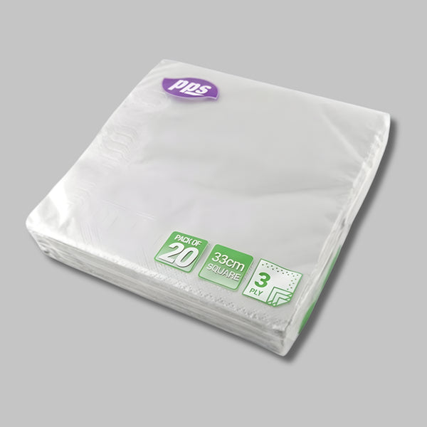 Pps 3Ply 33Cm 20 Napkins Silver