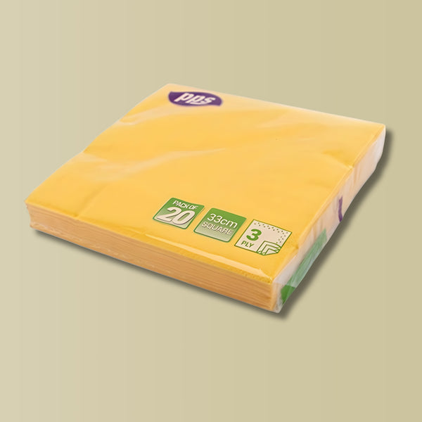 Pps 3Ply 33Cm 20 Napkins Yellow
