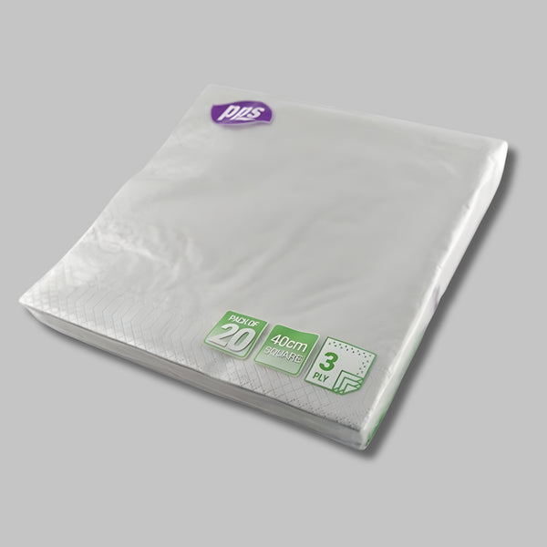 Pps 3Ply 40Cm 20 Napkins Silver