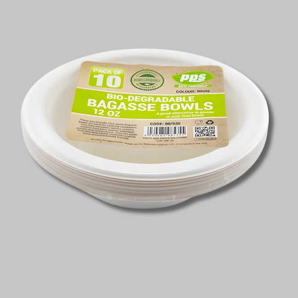 Pps Bagasse 10 Bowls White 12Oz