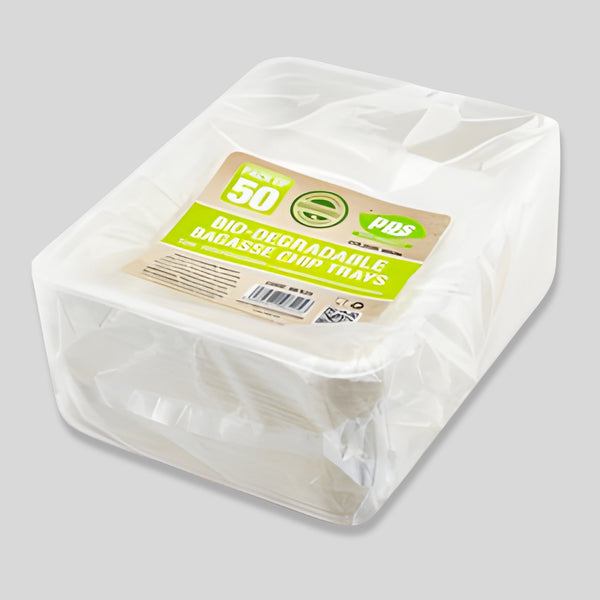 Pps Bagasse Chip 50 Tray 20X15Cm