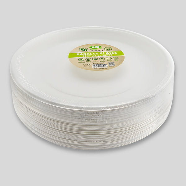 Pps Bagasse Plate 30Cm 50 Pieces