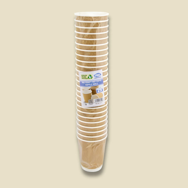 Pps Drink Cups Ripple 8Oz 25 Pieces