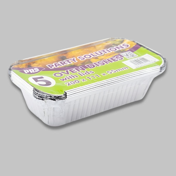 Pps Foil 5 Containers & Lid 200X111X55Mm