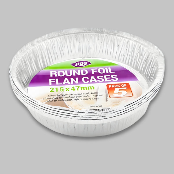 Pps Foil Flan 5 Dishes Round Large
