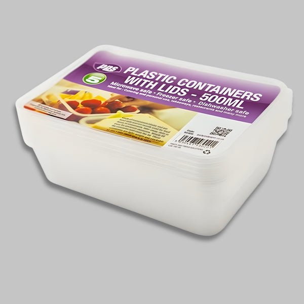 Pps Micro Container & Lids 500Ml 5Pcs