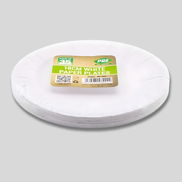 Pps Paper 35 Plates White 18Cm