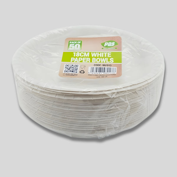 Pps Paper 50 Bowls White 180Mm