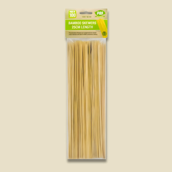Pps Party Bbq Skewers 25Cm 100 Piece