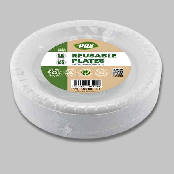 Pps Plastic 100 Plates 18Cm