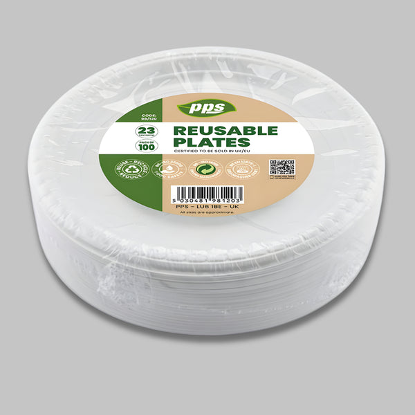 Pps Plastic 100 Plates 23Cm