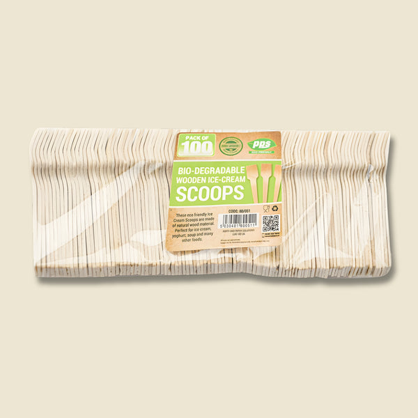 Pps Wooden Ice Cream 100 Scoop 70Mm