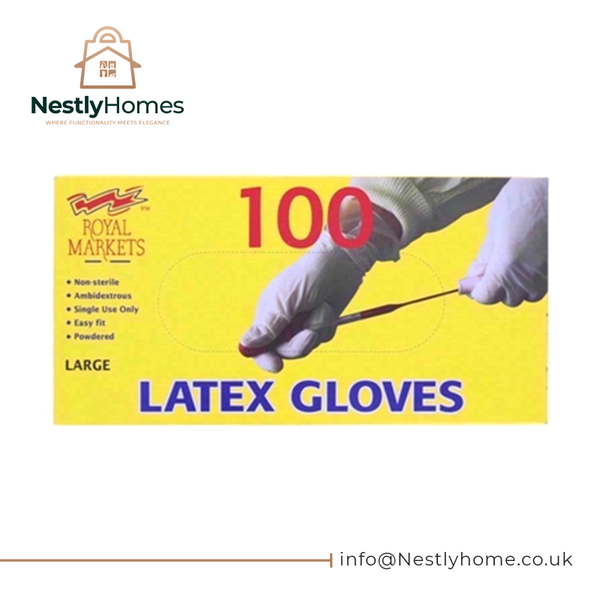 Royal Markets Glove Latex Powdered 100Pcs Large