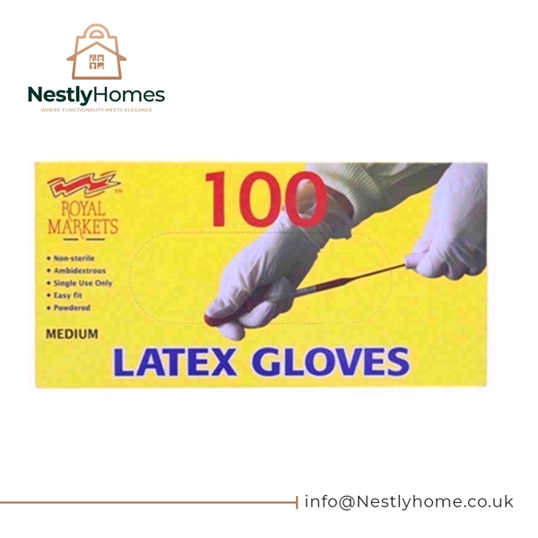 Royal Markets Glove Latex Powdered 100Pcs Medium