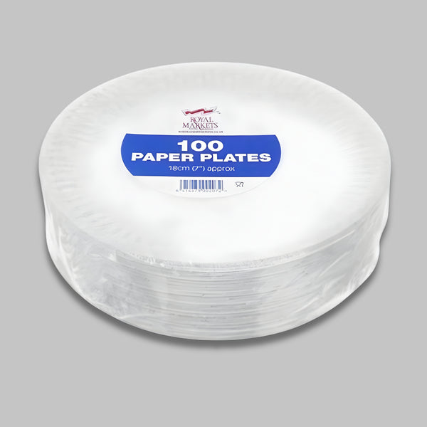Royal Market Paper Plates 7Inch 100 Pack