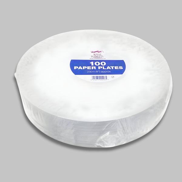 Royal Market Paper Plates 9Inch 100 Pack