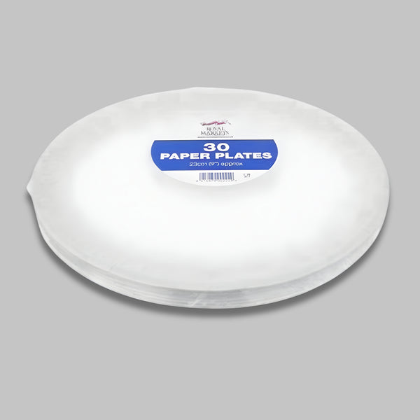Royal Market Paper Plates 9Inch 30 Pack