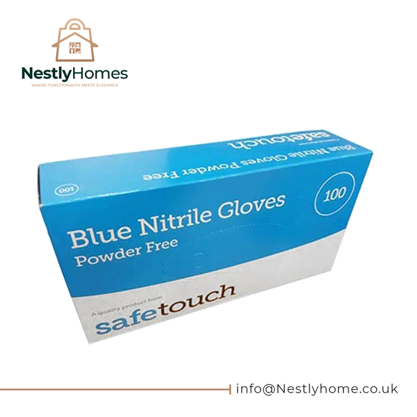 The medium size of Safetouch Blue Nitrile Powder-free 100 Gloves