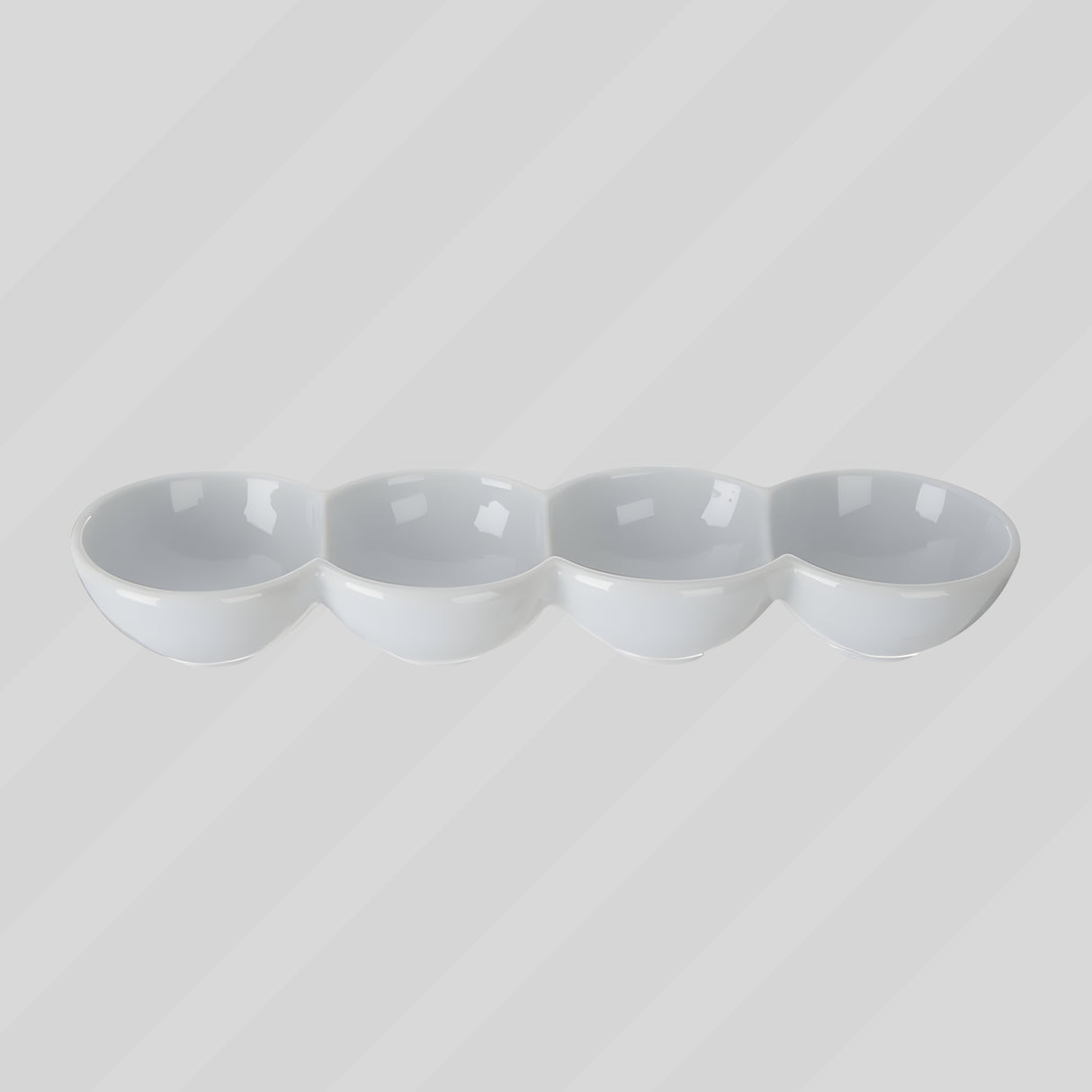 Snack Dish 4 Sections White Porcelain 29.8 X 8.5 X 4.5Cm
