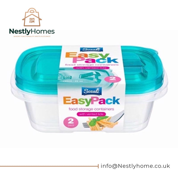 Sozali 2 Rect Easypack Container 750ml