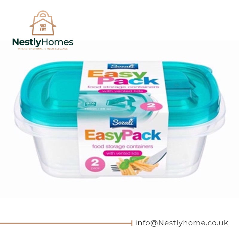 Sozali 2 Rect Easypack Container 750ml