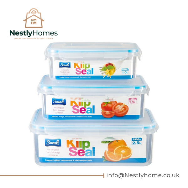 Sozali Kilpseal Rect Containers 2.5/1.5/1.0 Ltr