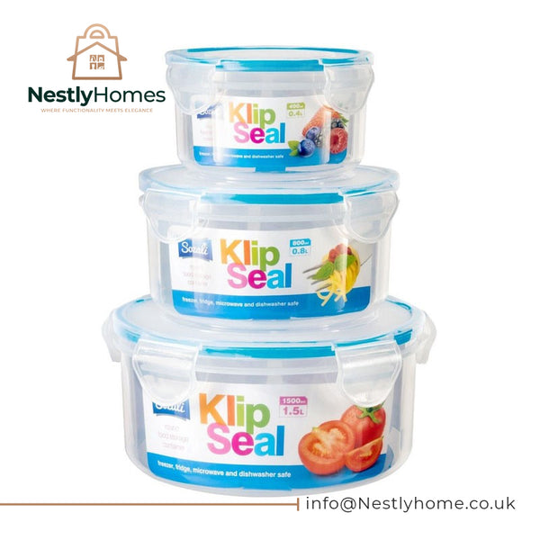 Sozali Kilpseal Round Containers 1.5/0.8/0.4 Ltr