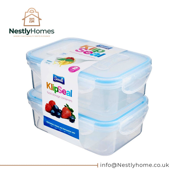 Sozali Klipseal Food Container Rectangular 500ml 2pcs