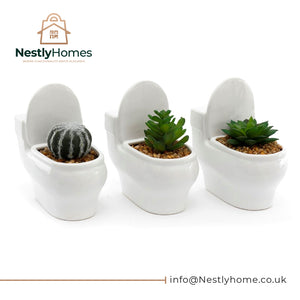 Succulent Toilet Pot White