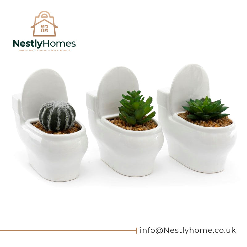 Succulent Toilet Pot White