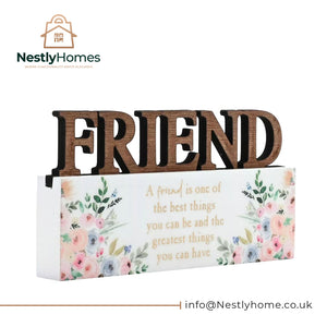 The Cottage Garden Word Plaque Friend