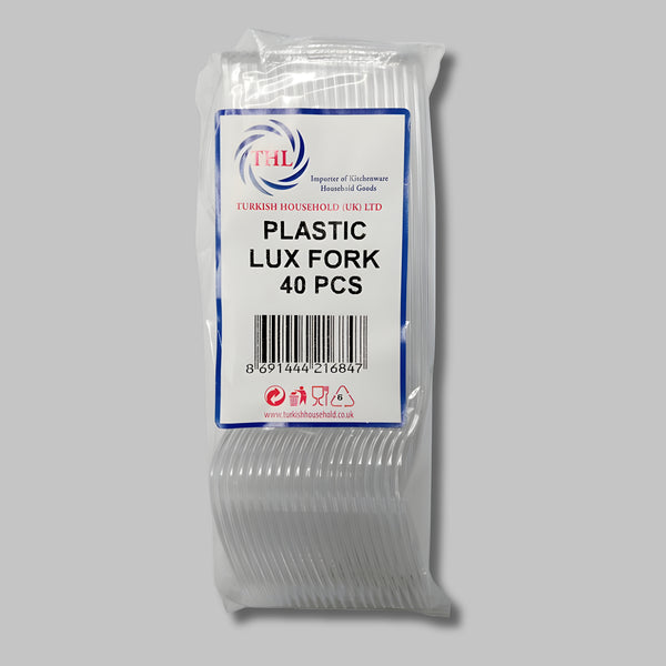 Thl Fork Plastic Lux Reusable Clear 40Pcs