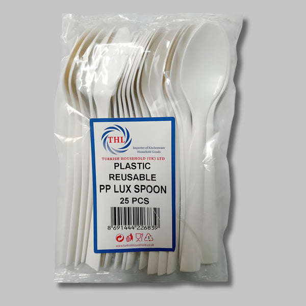 Thl Spoon Plastic Lux Reusable 25Pcs