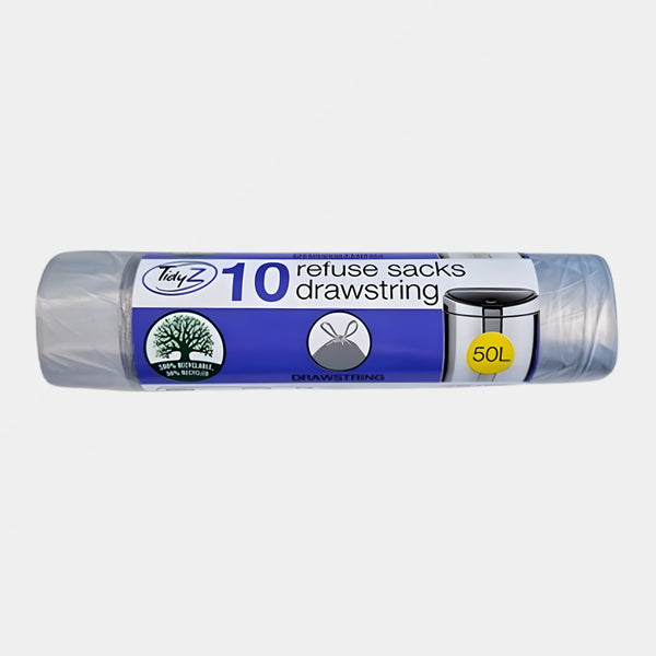 Tidyz Bin Liner Silver 10 Bag 50Ltr
