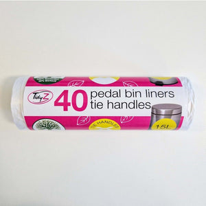 Tidyz Pedal Bin Liners 40 White Tie Handle 15L