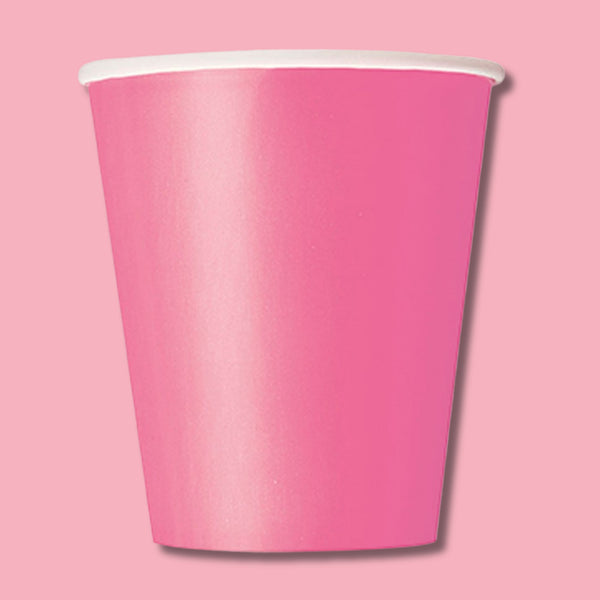 Unique Cups Hot Pink 9 Oz. 14Pcs
