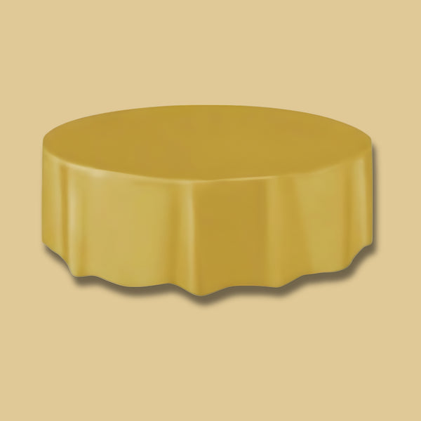 Unique Round Gold Table Cover 84In