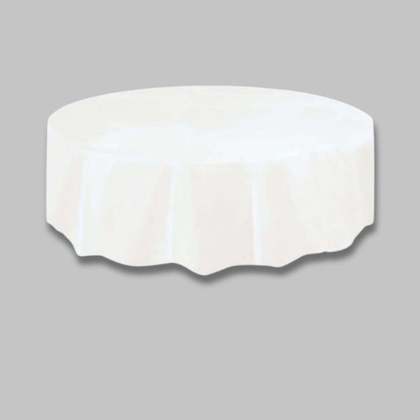 Unique Round White Table Cover 84In