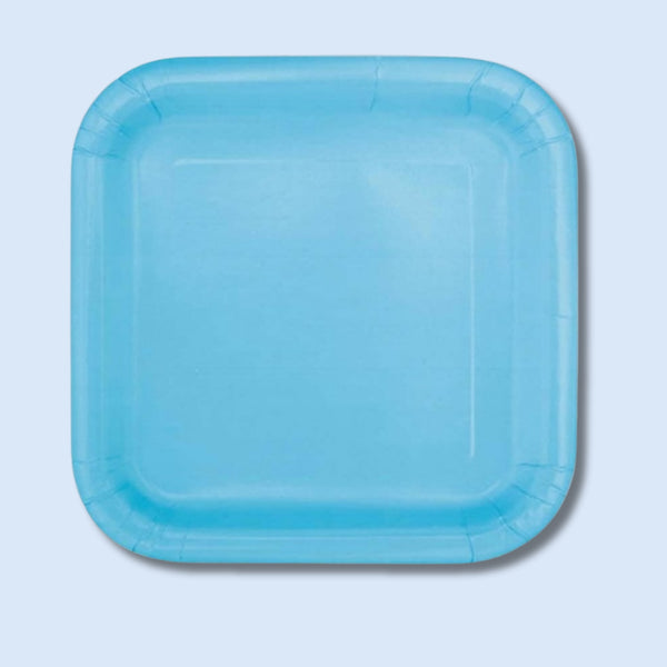 Unique Square 9In Powder Blue 14 Plates