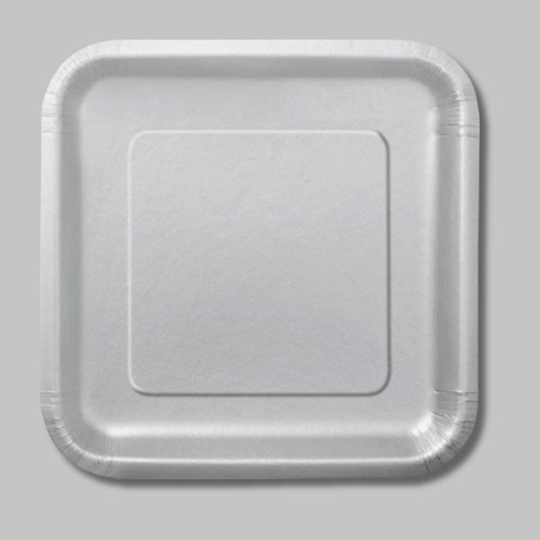 Unique Square 9In Silver 14 Plates