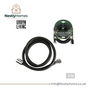 Urban Living Flexible Shower Hose Black 2m
