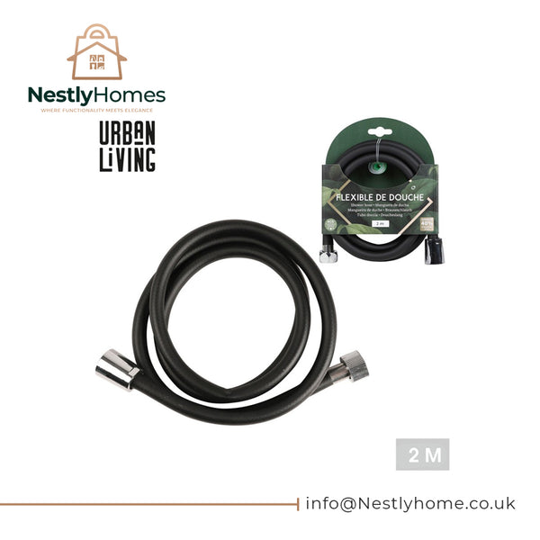 Urban Living Flexible Shower Hose Black 2m