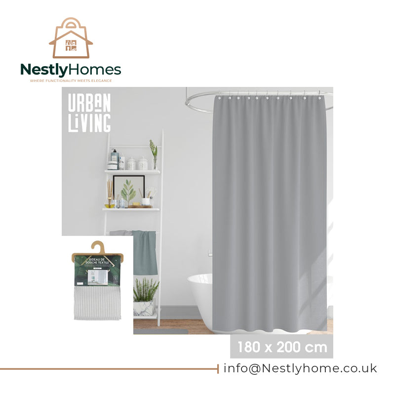 Urban Living Pasha Shower Curtain Nomad Grey 180x200