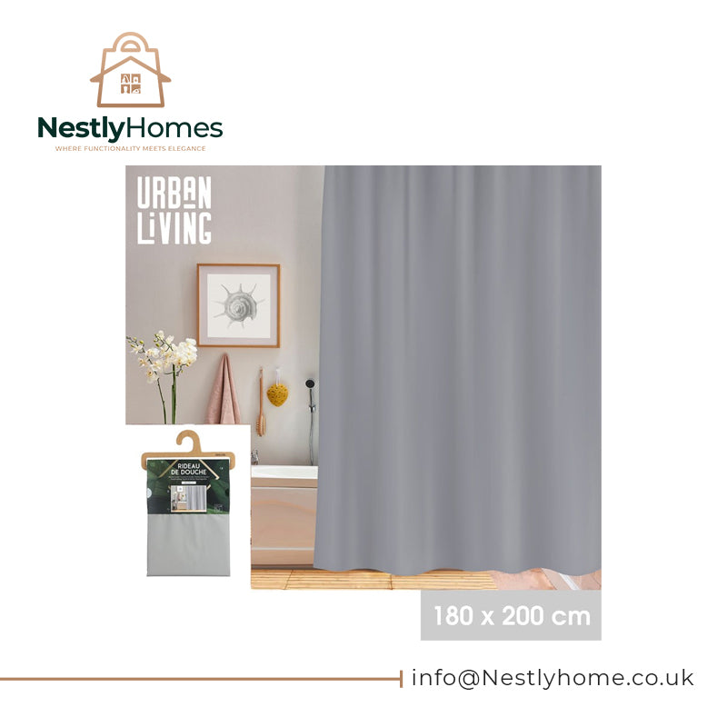 Urban Living Shower Curtain 180x200cm Grey