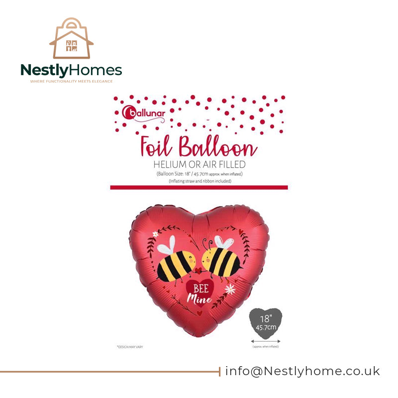 Valentines Foil Balloon Heart Bee Mine