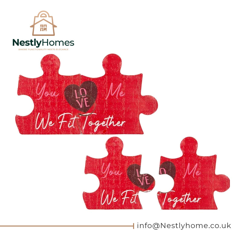 Valentines Love Decal Puzzle Set of 2 9cm